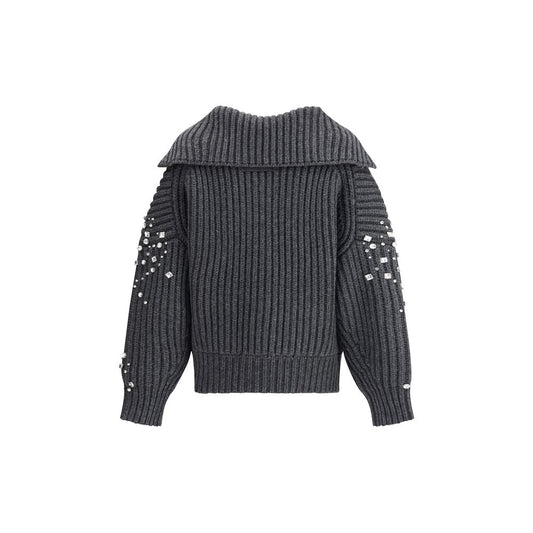 Rhinestones wool Cardigan