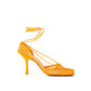 Orange Fabric And Leather Pump