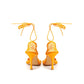 Orange Fabric And Leather Pump