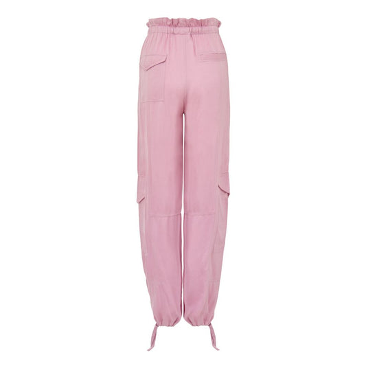 Pink Satin Cargo Pant