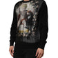 Black Cashmere Cherub Print Baroque Sweater
