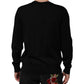 Black Cashmere Cherub Print Baroque Sweater