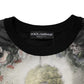 Black Cashmere Cherub Print Baroque Sweater
