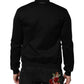 Black Cotton Logo Full Zip Men Bomber Jacket