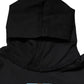Black Printed Hoodie Crystal Embellished Jacket