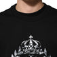 Black Cotton DG Logo Crew Sweatshirt Sweater