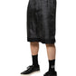 Gray Black Silk DG Logo Men Bermuda Shorts