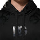 Black DG Logo Hoodie Metallic Print Sweater