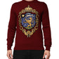 Burgundy Cashmere Lion Crest Pullover Sweater