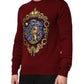 Burgundy Cashmere Lion Crest Pullover Sweater