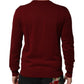 Burgundy Cashmere Lion Crest Pullover Sweater