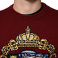 Burgundy Cashmere Lion Crest Pullover Sweater