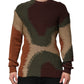 Multicolor Cotton Abstract Men Pullover Sweater