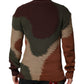 Multicolor Cotton Abstract Men Pullover Sweater