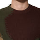 Multicolor Cotton Abstract Men Pullover Sweater