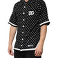 Black Polka Dot Short Sleeves Collared Polo T-shirt