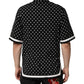 Black Polka Dot Short Sleeves Collared Polo T-shirt