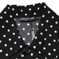 Black Polka Dot Short Sleeves Collared Polo T-shirt