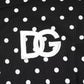 Black Polka Dot Short Sleeves Collared Polo T-shirt