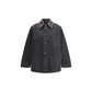 Denim Jacket with leather collar