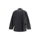 Denim Jacket with leather collar