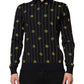Black Logo Jacquard Knitted Polo Shirt T-shirt