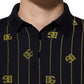 Black Logo Jacquard Knitted Polo Shirt T-shirt