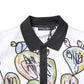 White Sketch Print Oversized Mens Polo T-shirt