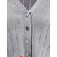 Ladder Full Needle Rib Stitch V Neck Car