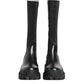 Black White Polyester Socks High Boots Shoes