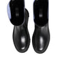 Black White Polyester Socks High Boots Shoes