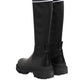 Black White Polyester Socks High Boots Shoes