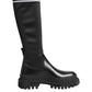 Black White Polyester Socks High Boots Shoes