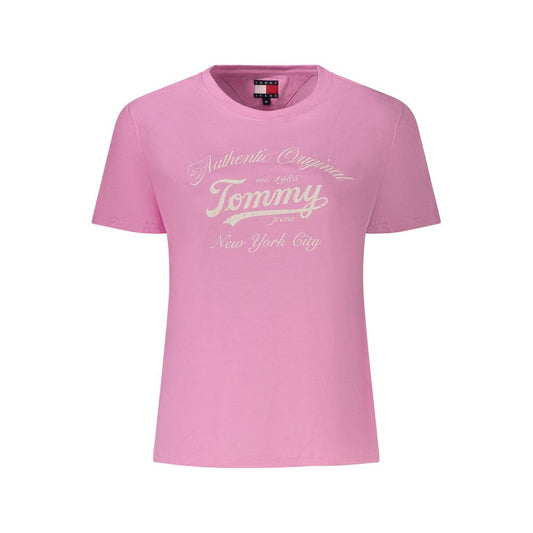 Pink Cotton Women T-Shirt