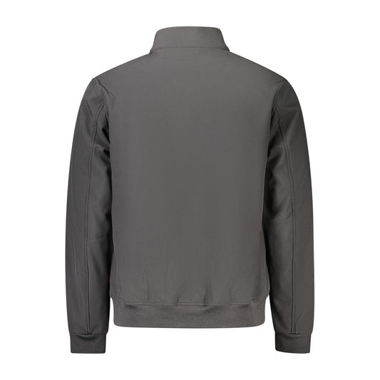 Black Polyester Men Jacket
