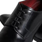 Black Calfskin Leather Derby Shoes