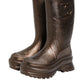 Metallic Bronze Pull On Rain Boots Shoes