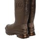 Metallic Bronze Pull On Rain Boots Shoes