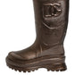 Metallic Bronze Pull On Rain Boots Shoes