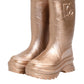 Rose Gold Rubber Pull On Rain Boots  Shoes