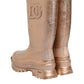 Rose Gold Rubber Pull On Rain Boots  Shoes