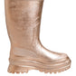 Rose Gold Rubber Pull On Rain Boots  Shoes