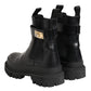 Black Calfskin DG Logo Strap Ankle Boots Shoes