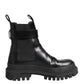 Black Calfskin DG Logo Strap Ankle Boots Shoes