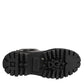 Black Calfskin DG Logo Strap Ankle Boots Shoes