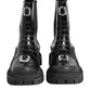 Black Crystal Embellished Combat Boots Shoes