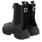 Black Crystal Embellished Combat Boots Shoes