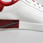 White Red Leather Logo Portofino Sneaker
