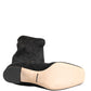 Black Suede Leather Knee High Boots Shoes