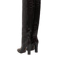 Brown Python Snakeskin Print Riding Boots Shoes